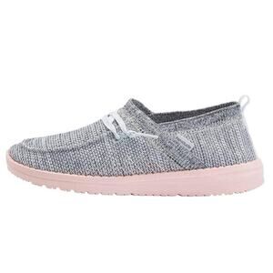 HEYDUDE WOMEN'S WENDY HALO WHITE PINK SIZE 5 WOMEN’S LACE UP LOAFERS |